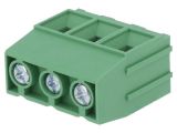 PCB terminal block, with insulating partitions, 3 pins, 65А, 10.16mm