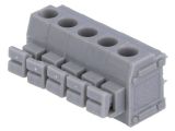 PCB terminal block, with insulating partitions, 5 pins, 8А, 5mm