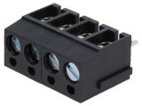 PCB terminal block, with insulating partitions, 4 pins, 24А, 5mm