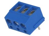 PCB terminal block, with insulating partitions, 3 pins, 24А, 5mm