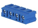 PCB terminal block, with insulating partitions, 4 pins, 20А, 7.5mm