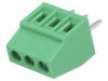 PCB terminal block, with insulating partitions, 3 pins, 8А, 2.54mm