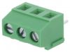 PCB terminal block, with insulating partitions, 3 pins, 10А, 3.81mm