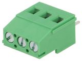 PCB terminal block, with insulating partitions, 3 pins, 16А, 5mm