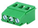PCB terminal block, with insulating partitions, 3 pins, 16А, 5.08mm 120954