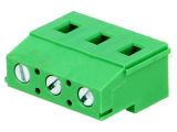 PCB terminal block, with insulating partitions, 3 pins, 16А, 7.5mm