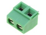 PCB terminal block, with insulating partitions, 2 pins, 10А, 5.08mm
