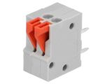 PCB terminal block, with insulating partitions, 2 pins, 2А, 2.54mm
