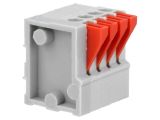 PCB terminal block, with insulating partitions, 4 pins, 2А, 2.54mm