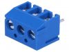 PCB terminal block, with insulating partitions, 3 pins, 10А, 3.81mm