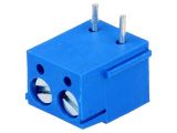 PCB terminal block, with insulating partitions, 2 pins, 16А, 5mm 121006