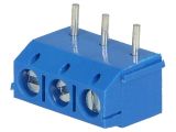 PCB terminal block, with insulating partitions, 3 pins, 16А, 5mm 121008