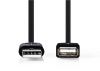 Cable USB-A/M to USB-A/F, 1m, black - 2