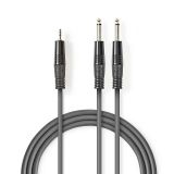 Cable COTH23200GY15, stereo 3.5mm/M to stereo 2x6.3mm/M, 1.5m, gray