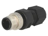 Industrial connector, male, 4A, 250V, 3-pole, M12A-03BMMA-SL8001