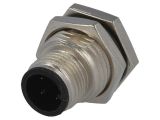 Industrial connector, male, 4A, 250V, 3-pole, M12A-03PMMP-SF8001