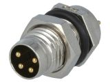 Industrial connector, male, 3A, 30V, 4-pole, 8-04PMMP-SF7001