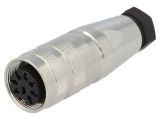 Industrial connector, female, 3A, 300V, 8-pole, C091 31D008 100 2