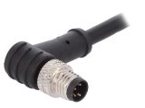 Industrial connector, male, 3A, 30V, 4-pole, PXPPVC08RAM04ACL010PVC