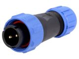 Industrial connector, male, 13A, 250V, 2-pole, SP1310/P2IN
