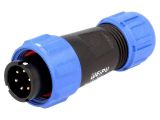 Industrial connector, male, 5A, 125V, 6-pole, SP1310/P6IN