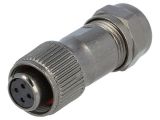 Industrial connector, female, 5A, 200V, 4-pole, ST1210/S4