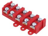 Luster terminal, polyamide, 5-pole, 4mm2, 32A, 380V, red
