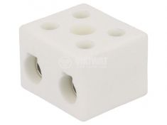 Luster terminal ceramics 2-pole 16mm2 76A 450V white - VIKIWAT