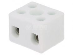 Luster terminal ceramics 2-pole 4mm2 32A 450V white - VIKIWAT