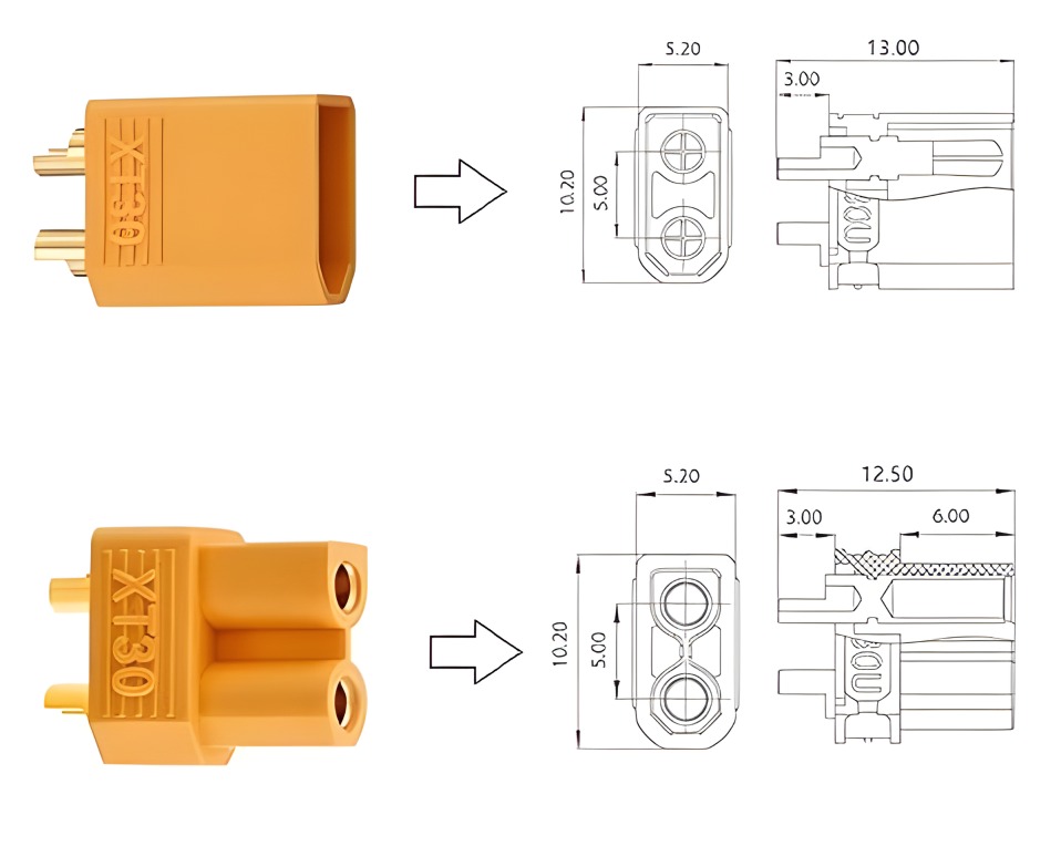 Конектори XT30, комплект