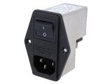 AC Power socket, IEC 60320, 250VAC, 6A, 4304.4004