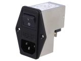 AC Power socket, IEC 60320, 250VAC, 10A, 4304.4005