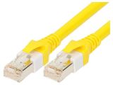 LAN кабел, SF/UTP, cat. 5e, Cu, жълт, 0.2m, 26AWG