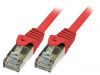 LAN кабел, F/UTP, cat. 5e, CCA, червен, 0.25m, 26AWG
