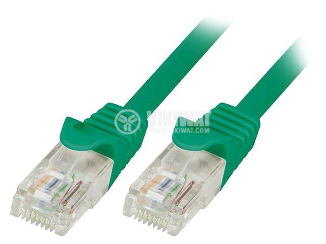 LAN кабел, U/UTP, cat. 5e, CCA, зелен, 0.25m, 26AWG