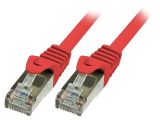 LAN кабел, F/UTP, cat. 5e, CCA, червен, 0.5m, 26AWG