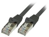 LAN кабел, F/UTP, cat. 6, CCA, черен, 0.25m, 26AWG