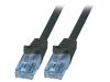 LAN кабел, U/UTP, cat. 6a, CCA, черен, 250mm, 26AWG