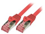 LAN кабел, S/FTP, cat. 6, Cu, червен, 0.25m, 27AWG