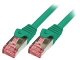 LAN кабел, S/FTP, cat. 6, Cu, зелен, 0.25m, 27AWG