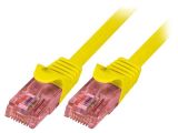 LAN кабел, U/UTP, cat. 6, Cu, жълт, 0.25m, 26AWG