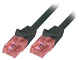 LAN кабел, U/UTP, cat. 6, Cu, черен, 0.5m, 26AWG