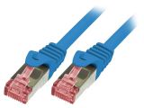 LAN кабел, S/FTP, cat. 6, Cu, син, 0.5m, 27AWG