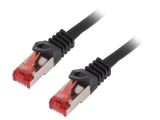 LAN кабел, S/FTP, cat. 6, Cu, черен, 1.5m, 27AWG