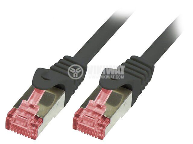 LAN кабел, S/FTP, cat. 6, Cu, черен, 5m, 27AWG