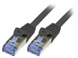 LAN кабел, S/FTP, cat. 6a, Cu, черен, 0.25m, 26AWG