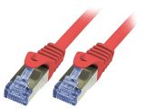 LAN кабел, S/FTP, cat. 6a, Cu, червен, 0.25m, 26AWG