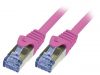LAN кабел, S/FTP, cat. 6a, Cu, розов, 0.25m, 26AWG