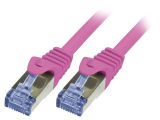 Patch cord, S/FTP, cat. 6a, Cu, Pink, 0.25m, 26AWG