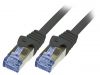 LAN кабел, S/FTP, cat. 6a, Cu, черен, 0.5m, 26AWG